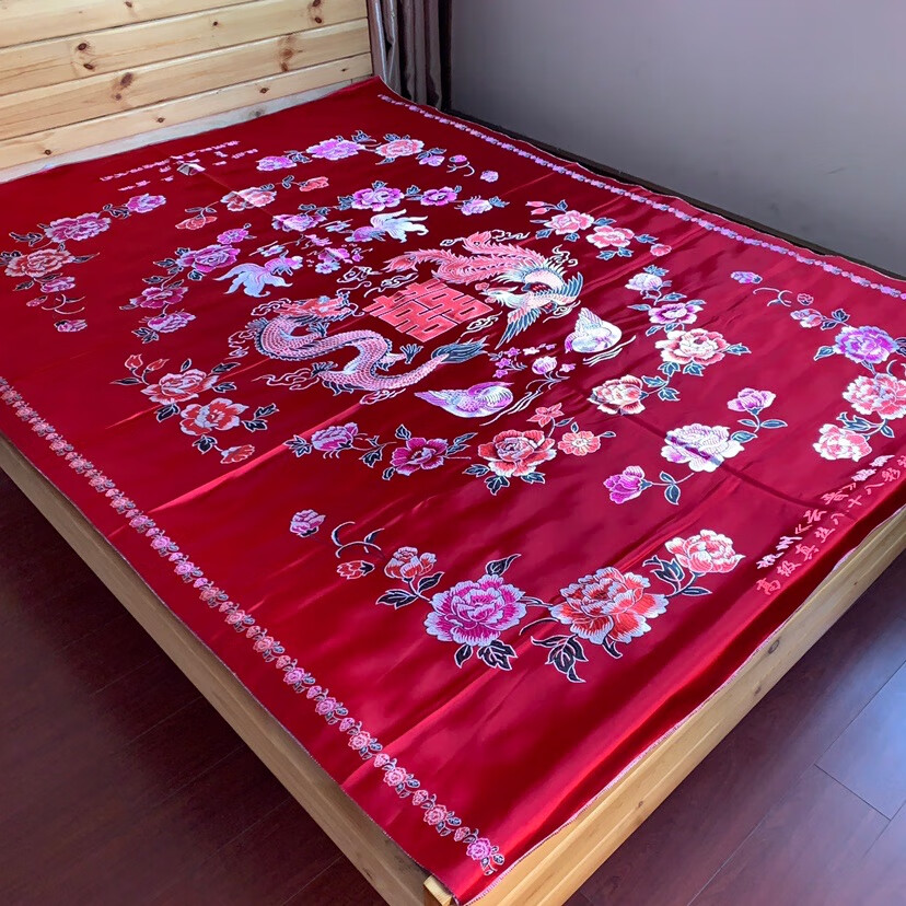 挂红被面杭州丝绸被面软缎婚庆绸缎子被面结婚七彩织锦缎被面子龙凤