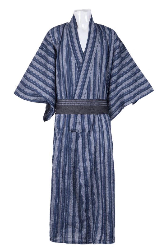 日本男士和服浴衣长袍日式家居服浴袍夏の凉花腰装浴衣透气1和服腰带