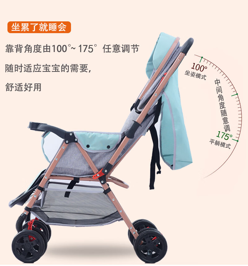 三胞胎婴儿车 双胞胎三胞胎婴儿推车可拆分可坐可躺可折叠可进电梯高
