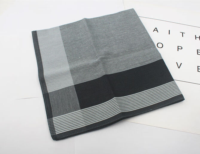 男士夏天擦汗手绢柔软擦汗手巾礼盒 绅士蓝黑灰3条装【图片 价格 品牌