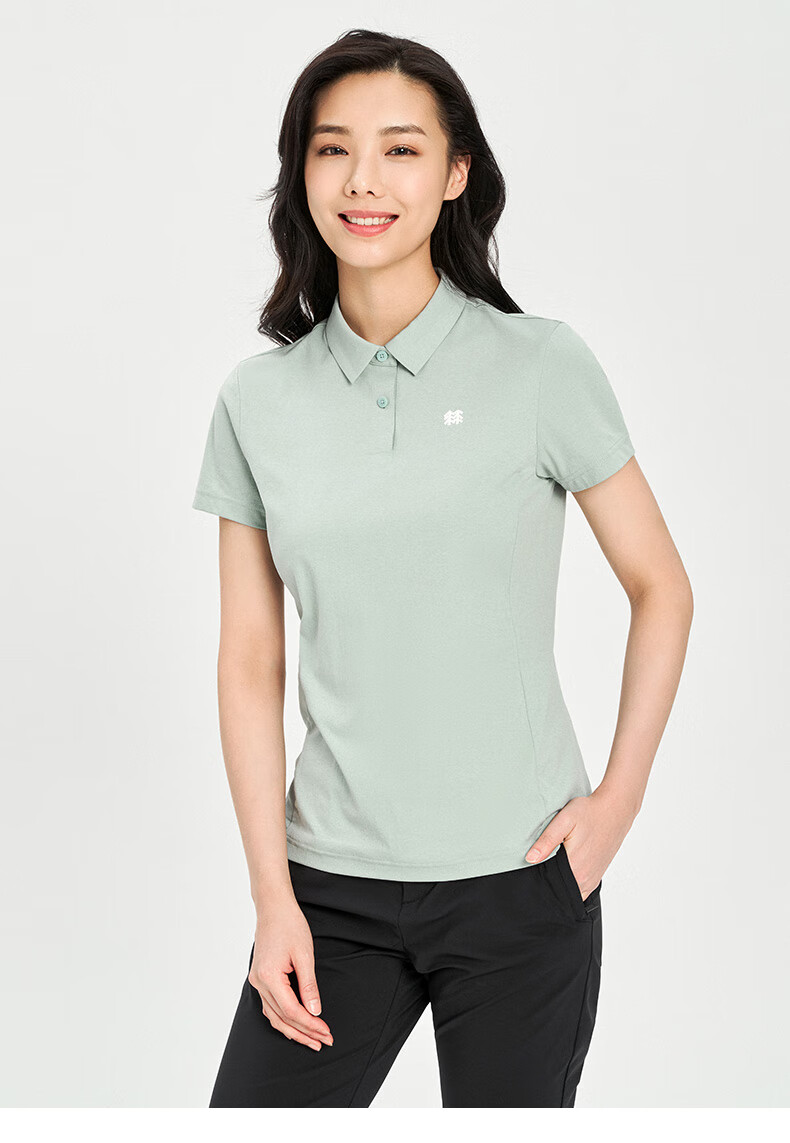 可隆polo衫 女子户外休闲运动seco空气面料速干弹力短袖t恤【行情