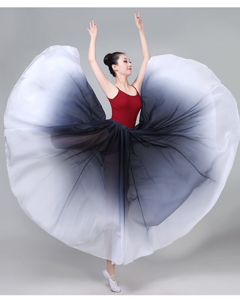 芭蕾演出服现代舞舞蹈演出服装女水墨飘逸中国风大裙摆艺考跳舞芭蕾舞