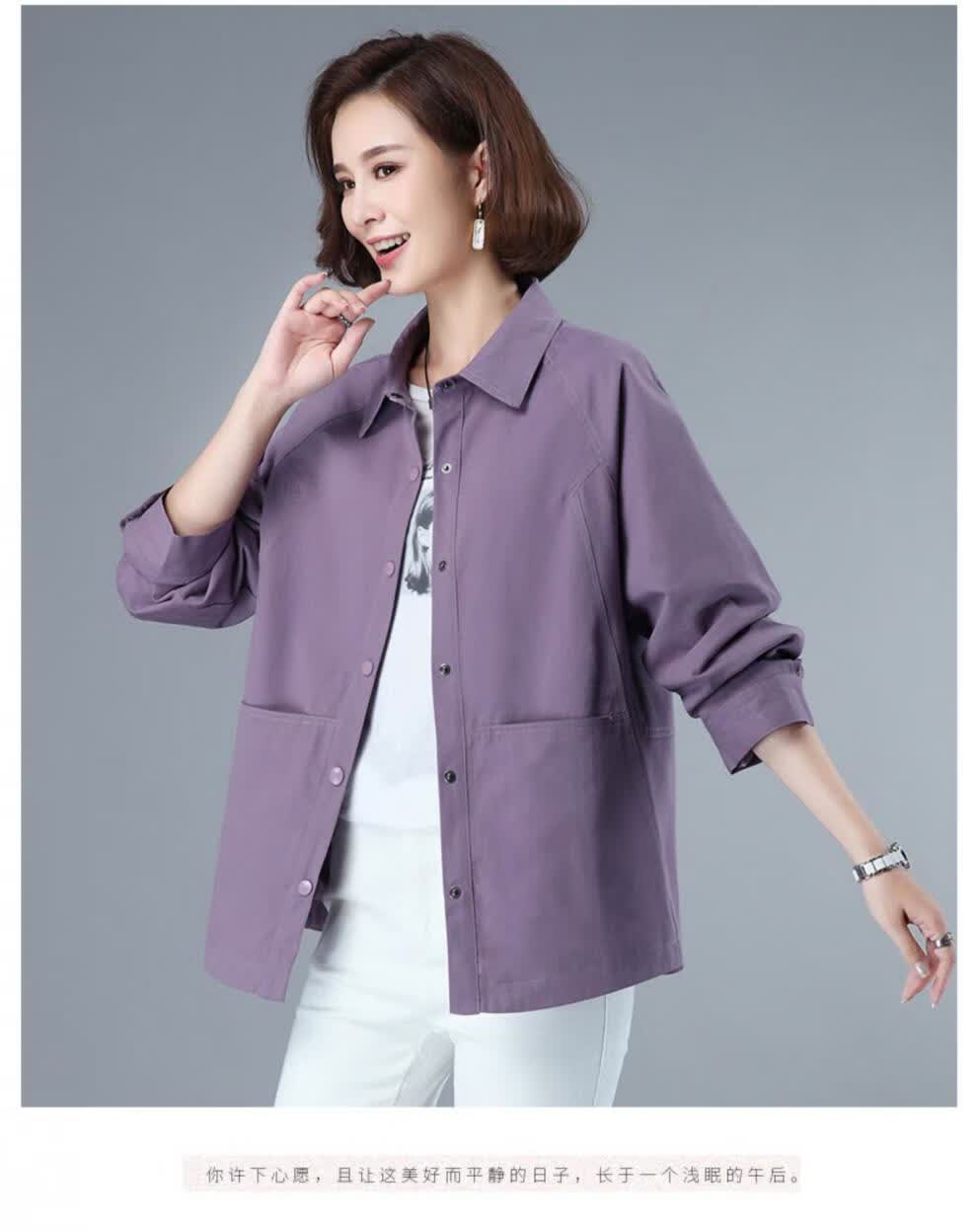 妈妈秋装新款外套薄款宽松中老年洋气两用衫女大码纯棉中年人上衣