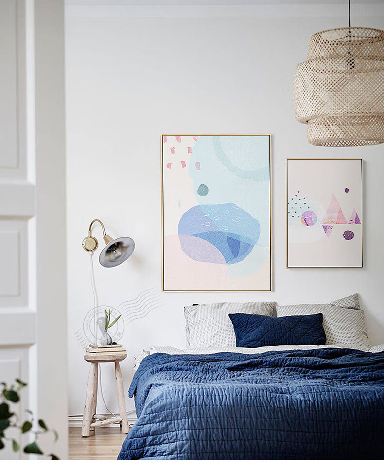 仟象映画 小清新客厅装饰画 北欧沙发背景挂画 壁画 餐厅墙画 c款 53*