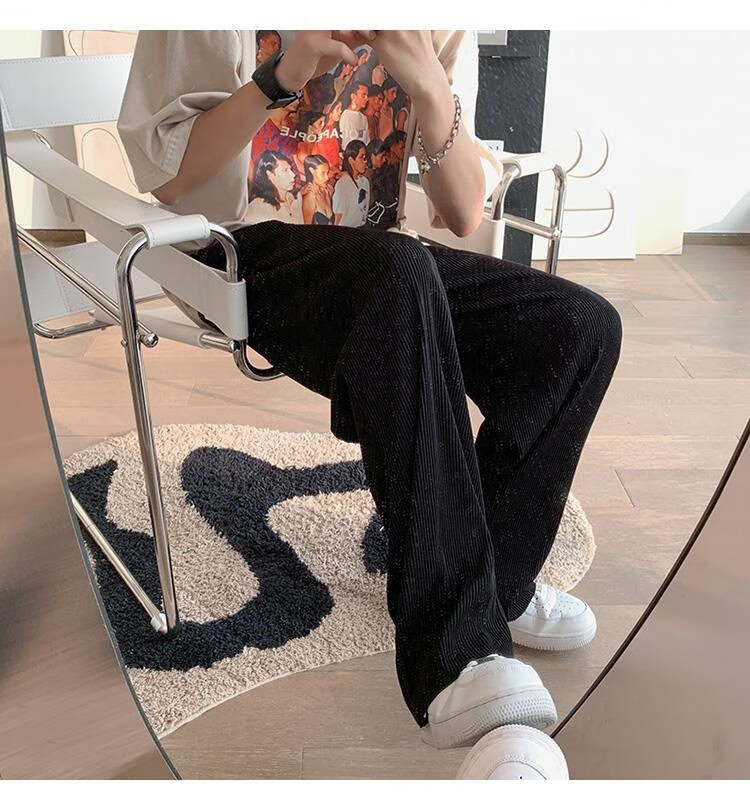 抖音同款拓锐严选2022夏季薄款裤子男款冰丝韩版原宿风宽松直筒垂感阔