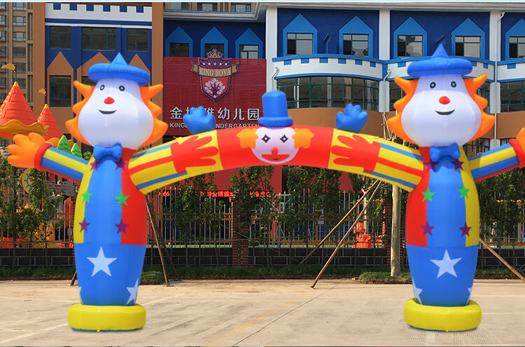 卡通充气拱门六一儿童幼儿园航天气模学校庆典商场开业活动彩虹门可