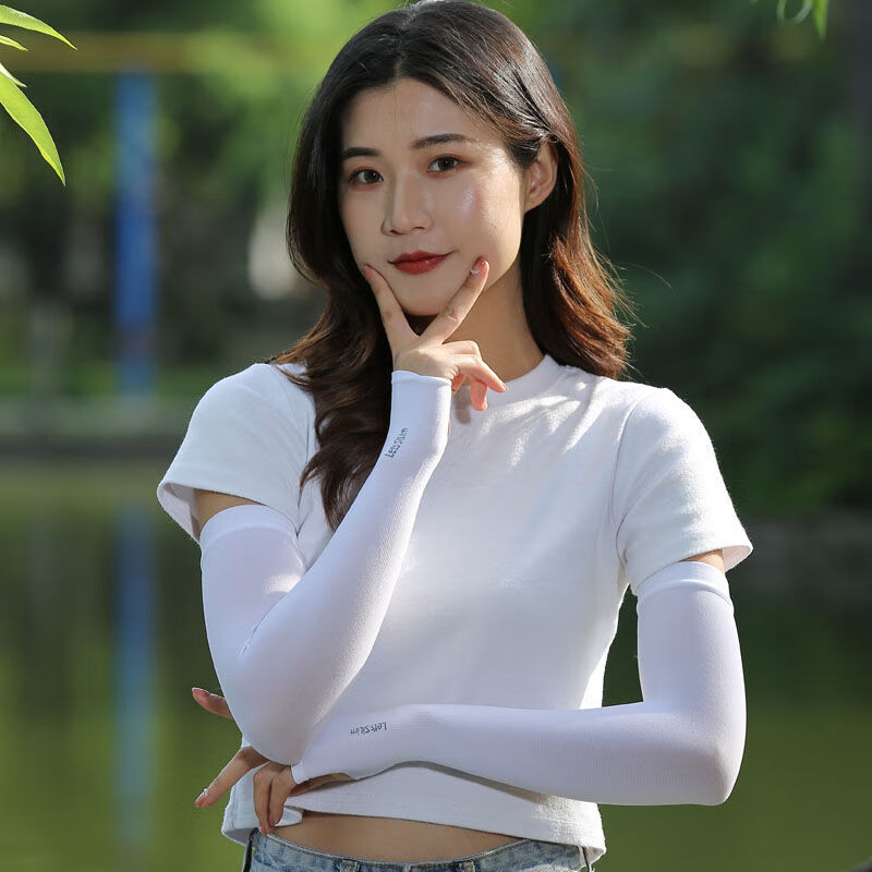 冰袖防晒女男开车冰丝宽松袖套女薄款袖子护臂普通冰袖袖套套指灰色