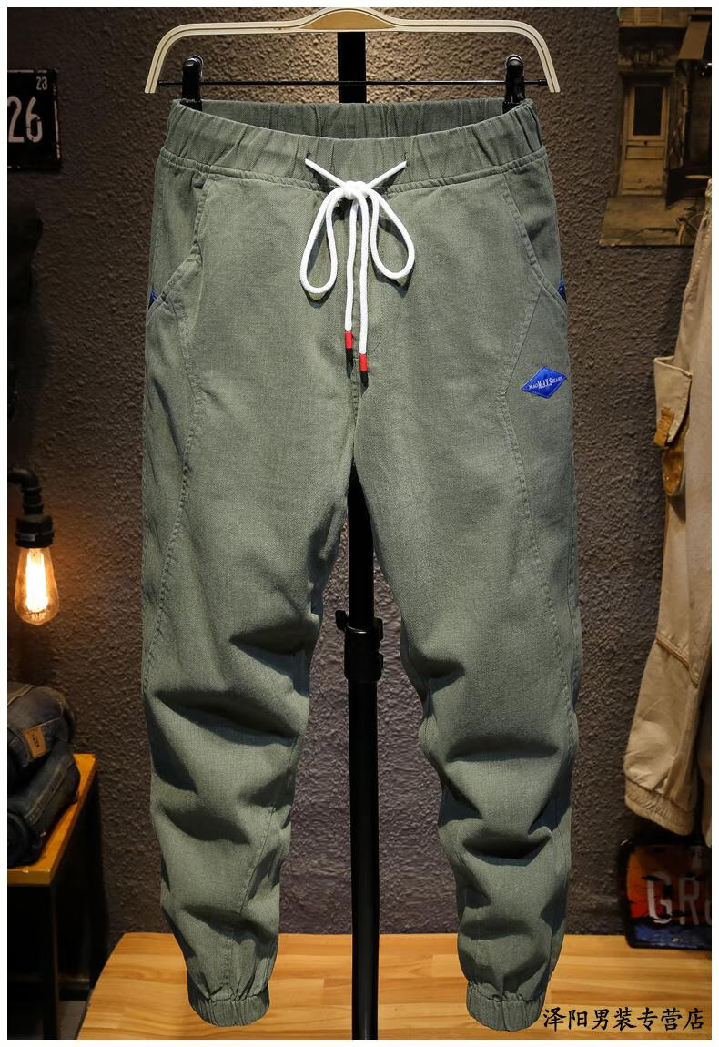 抽绳束脚裤冬季日系宽松工装裤男潮流束脚休闲裤松紧腰运动裤子男士
