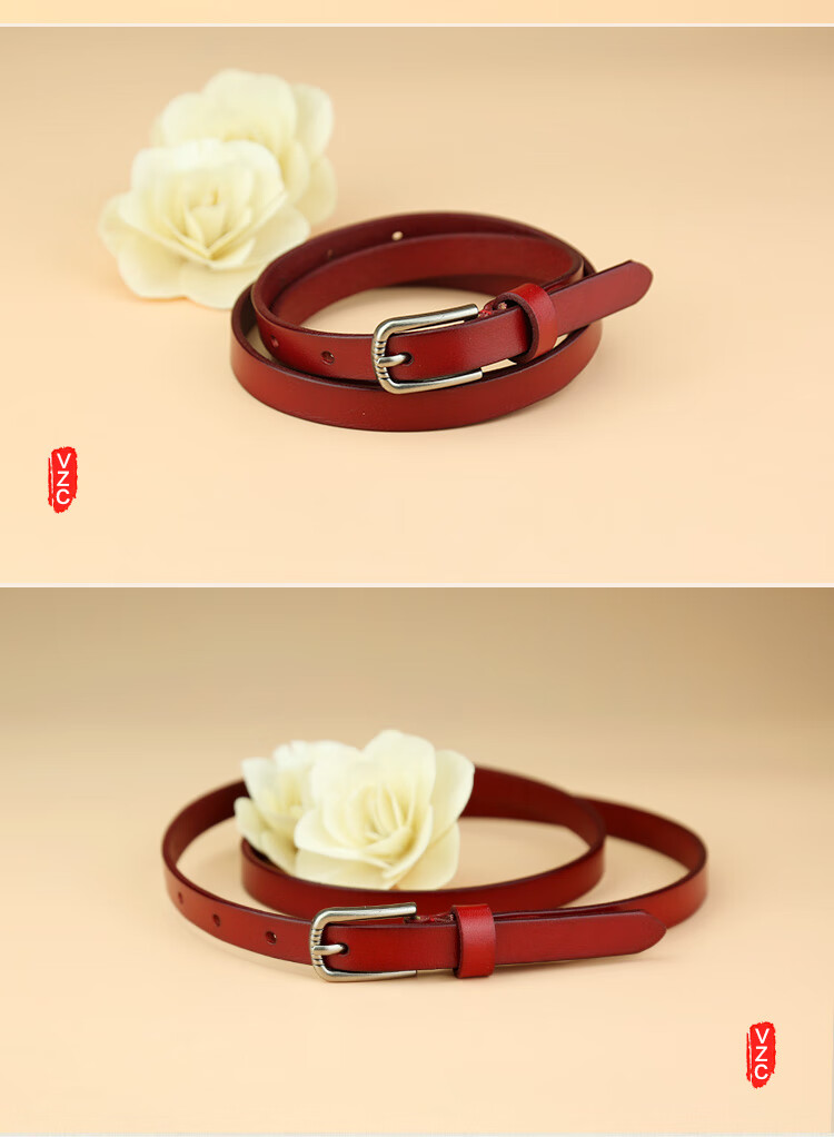 新品红腰带女本命年红色女士皮带针扣本命年腰带细配裙子连衣裙百搭
