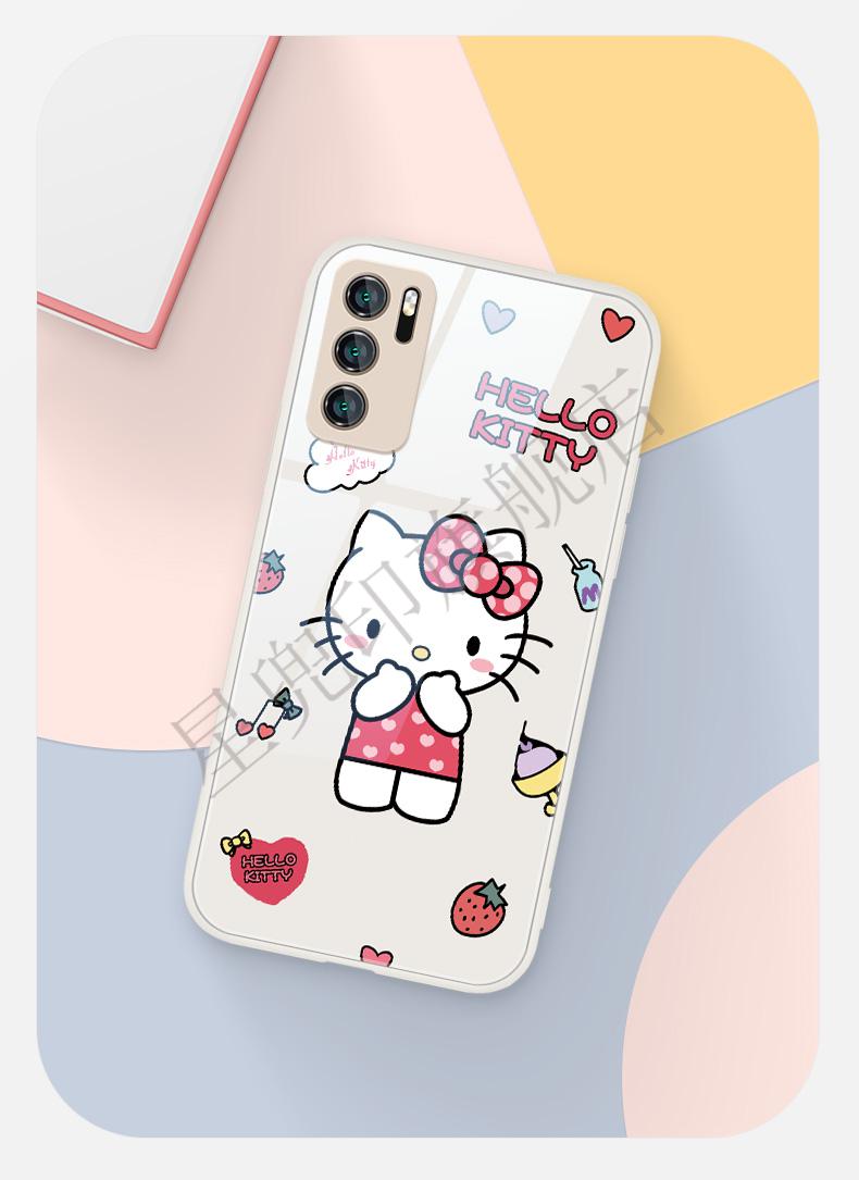 hkychellokitty凯蒂猫华为p50手机壳女款mate40可爱mate30pr 【玻璃砂