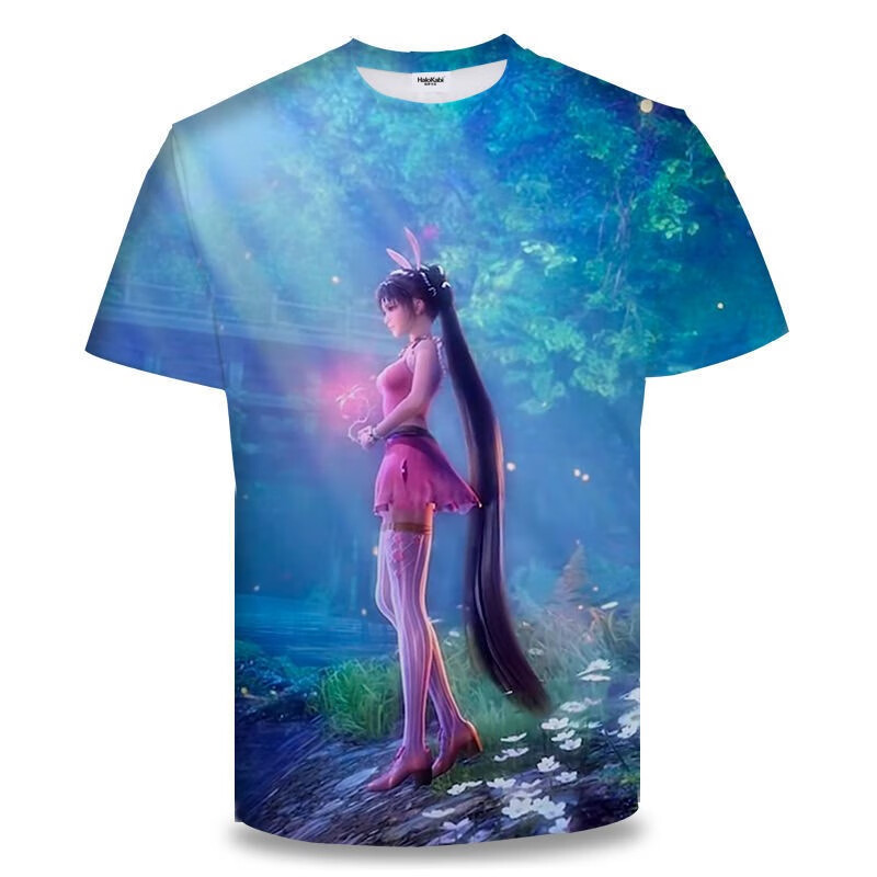 簘蕥 斗罗大陆衣服短袖五年后的儿童朱竹清衣服印花男装t恤短袖学生