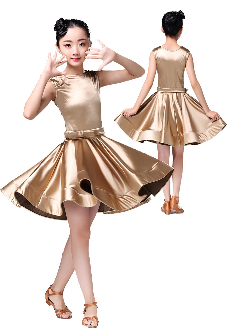 少儿女拉丁比赛服演出服拉丁舞规定比赛服装女童拉丁裙表演服新款