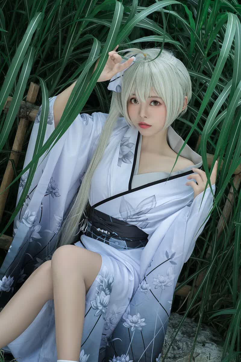 穹妹cos服缘之空春日野穹白色和服浴衣cosplay装女动漫全套 穹妹和服