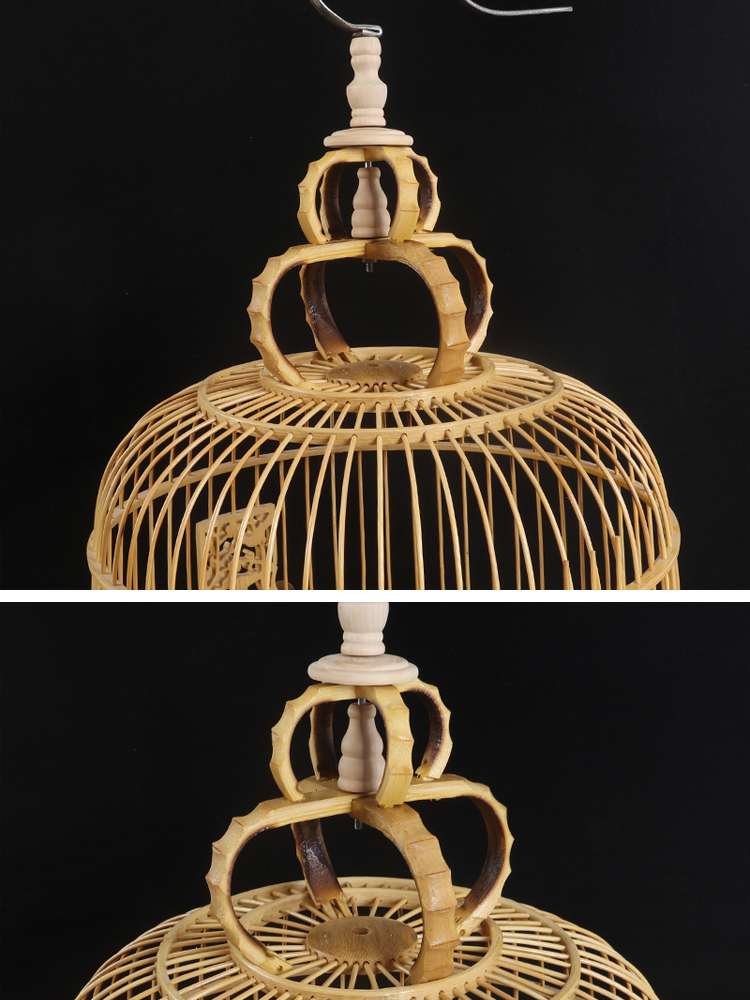 百灵云雀竹笼遛笼云雀笼百灵馒头笼鸟笼竹笼百灵鸟小号养笼 普通门