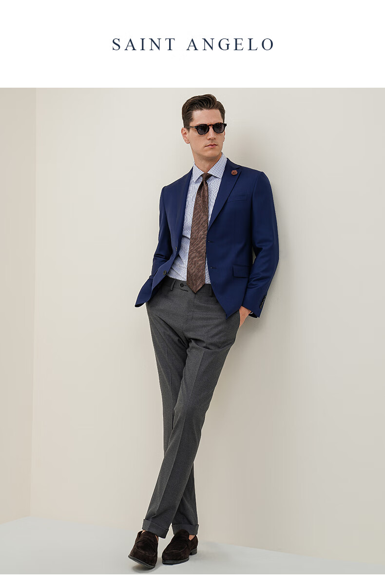 商场同款报喜鸟西服男士外套单上衣新款男士商务西装平驳领两粒扣羊毛