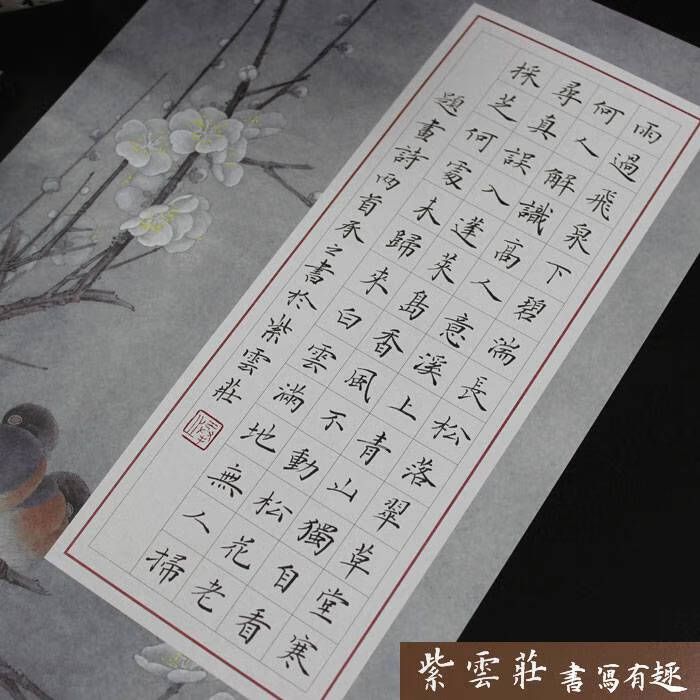 硬笔书法纸竖式 紫云庄a4硬笔书法专用纸小学生比赛56格竖式创作作品