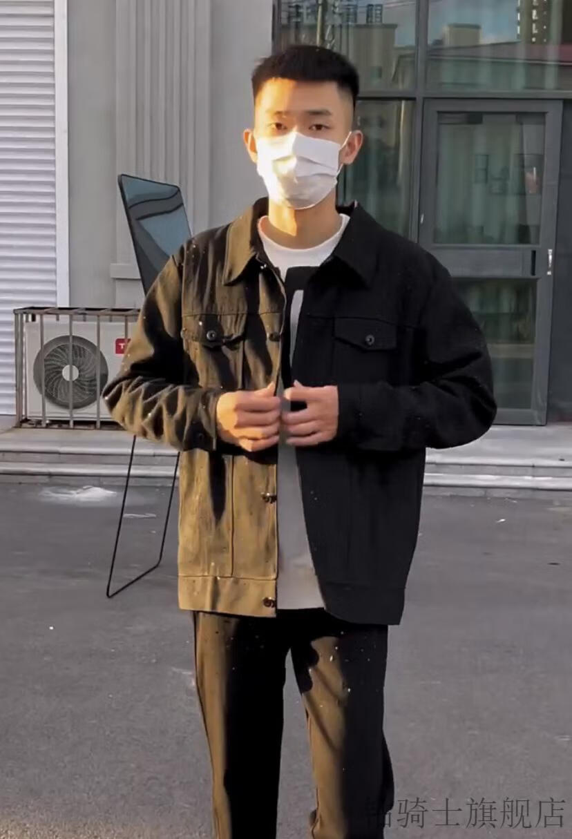 苏六同款外套烫钻满天星牛仔外套夹克男快手网红苏六同款潮牌百搭上衣