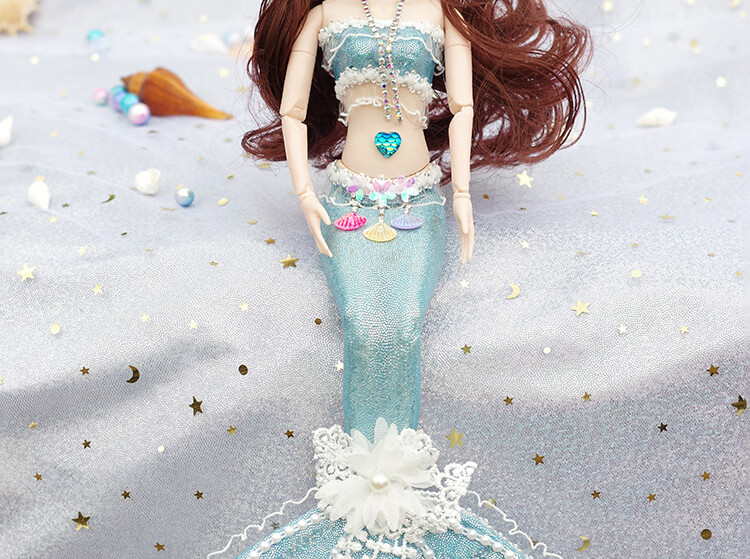 六一儿童节礼物蝴蝶仙子手工美人鱼公主娃娃创意玩偶婚纱儿童仿真玩具