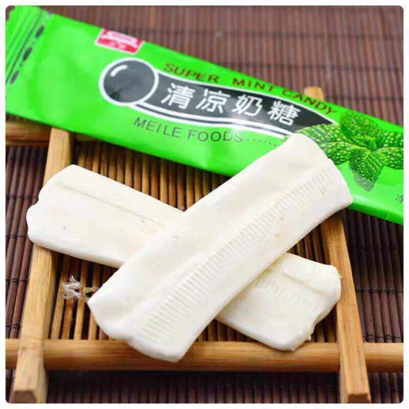 美乐清凉奶糖西瓜味奶糖香芋味约168g薄荷奶糖软糖怀旧回忆小零食