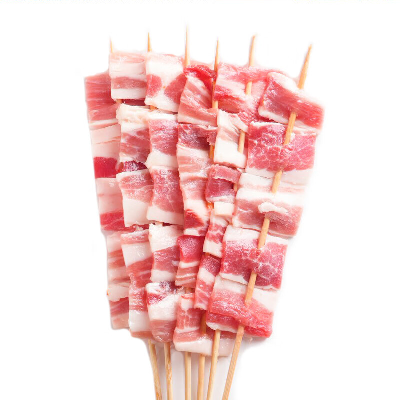 猪肉串烧烤五花肉串40串生冷半成品油炸铁板小串炸串冷锅串串食材