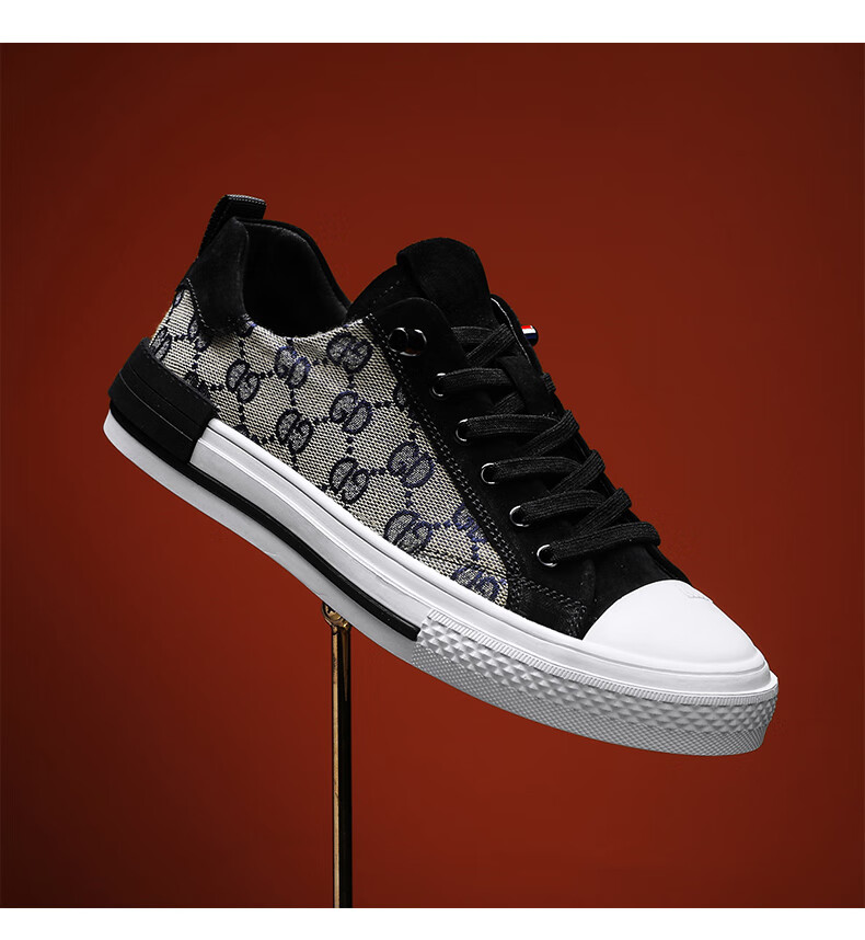 酷奇库奇g家帆布鞋男2022夏季新款透气板鞋老北京布鞋欧洲站男士休闲