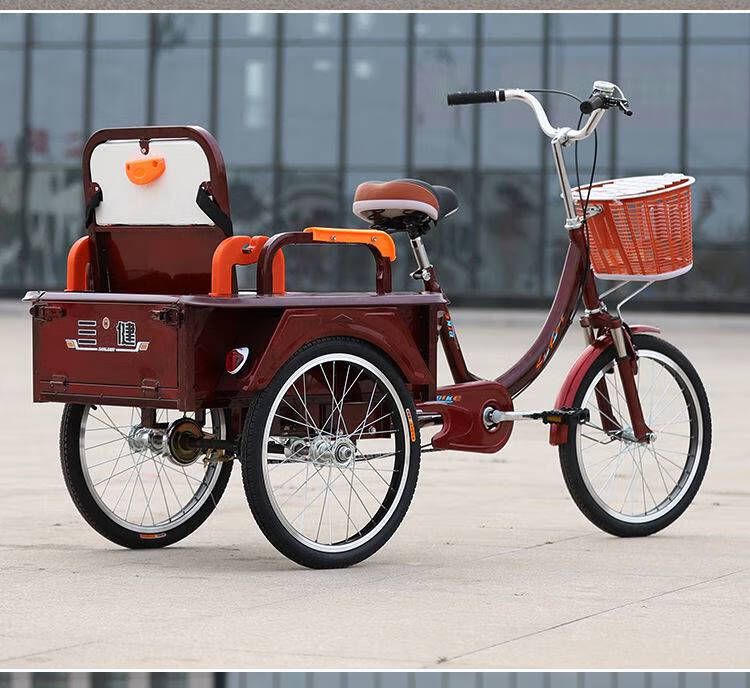 三健老年三轮车自行车成年人力代步车脚踏脚蹬车老人轻便小型单车 菜