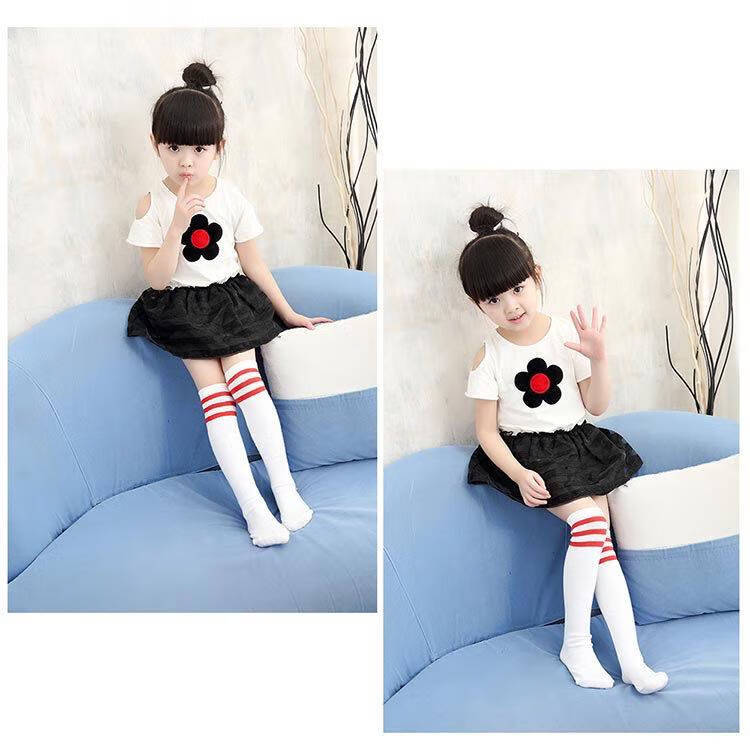 达耳熊儿童丝袜白色女童长筒袜跳舞过膝袜春秋夏薄宝宝舞蹈打底袜子