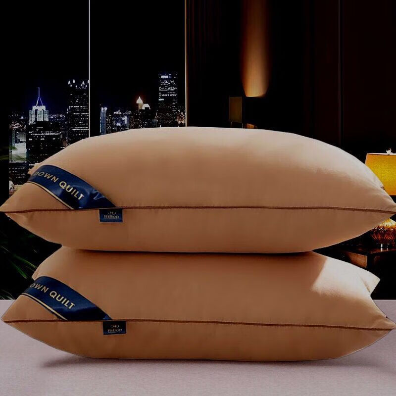 希尔· 顿hilton酒店枕头枕芯单人宿舍护·颈椎礼品枕头 厂家 灰h立体
