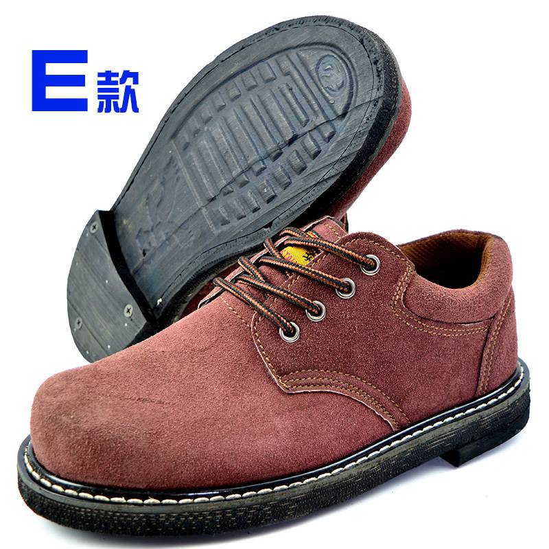 真牛皮劳保鞋真皮劳保鞋钢包头防滑鞋轮胎底男车工耐磨透气老保耐高温