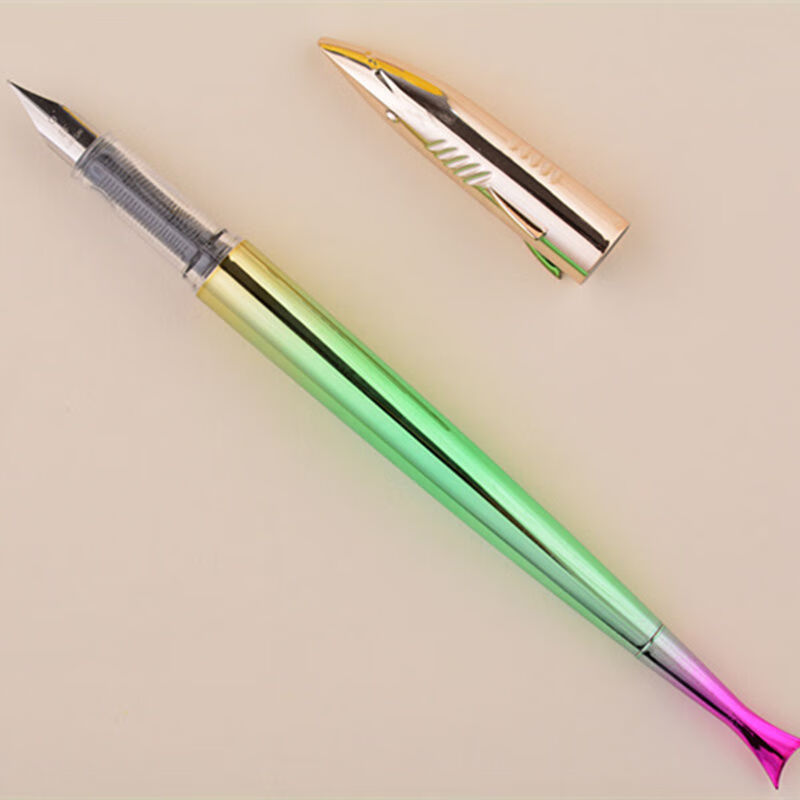 e炫彩大鲨鱼钢笔小学生可替换墨囊刚笔男女孩正姿书法练字钢笔君诚120