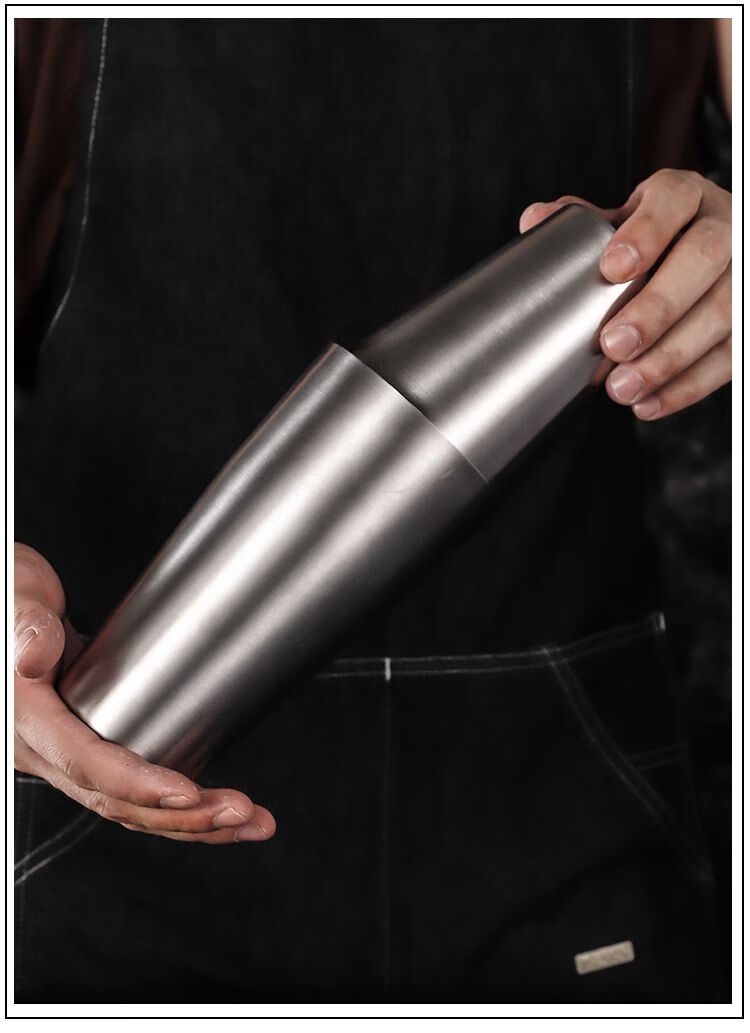 不锈钢摇酒壶美式调酒摇酒器酒吧调酒器壶雪克杯摇壶套装带底波士顿