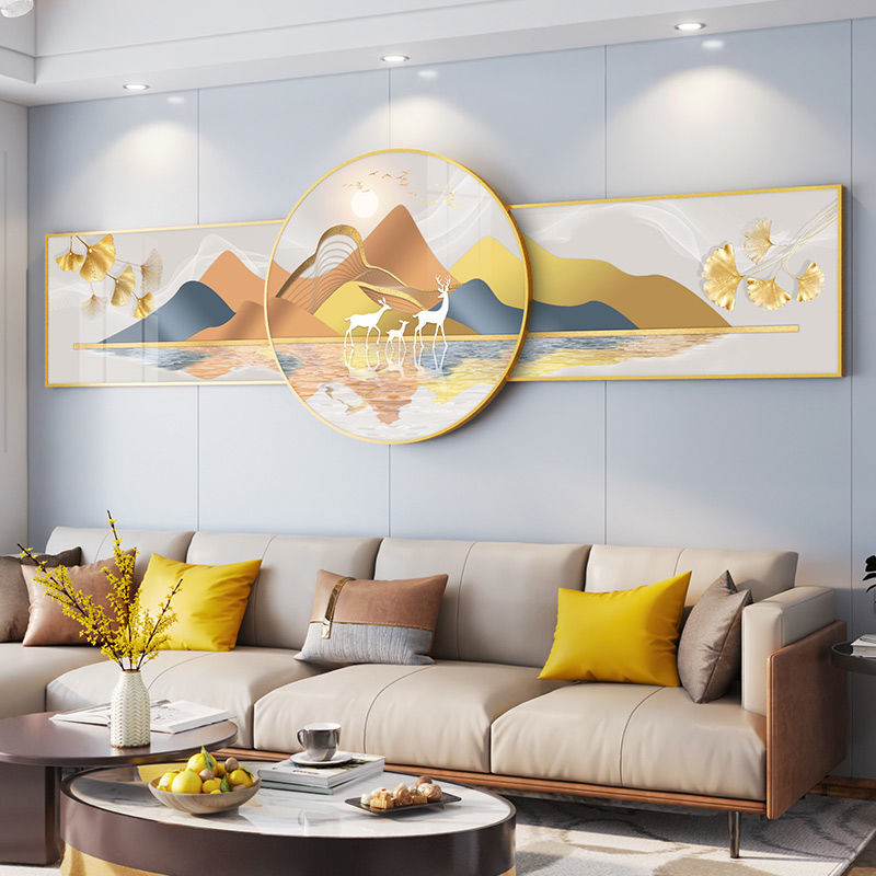 客厅沙发背景墙装饰画轻奢大气高端壁画现代简约北欧风感挂画024款底