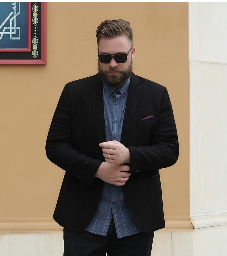 花花公子大码男装胖子宽松休闲商务西服正装肥佬加大加肥西装外套男