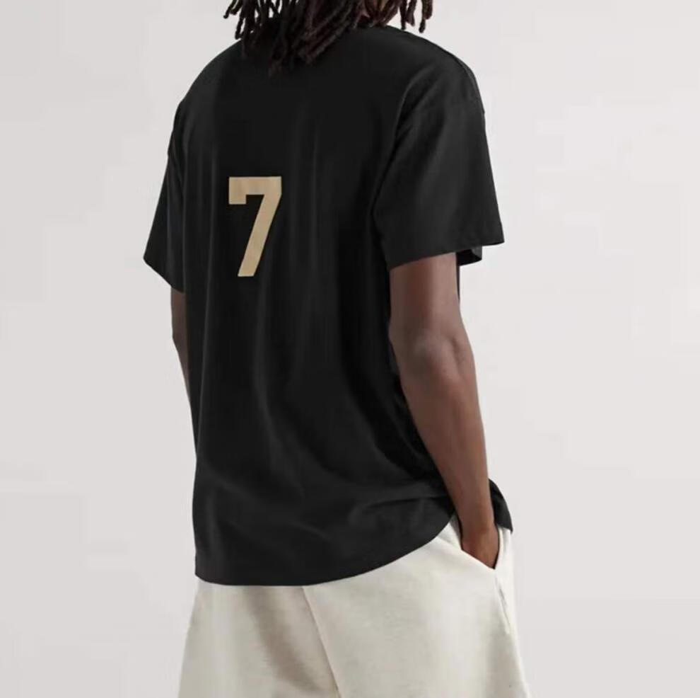 2022新款fearofgodfog第七季数字联名宽松短袖t恤男女情侣潮牌白色