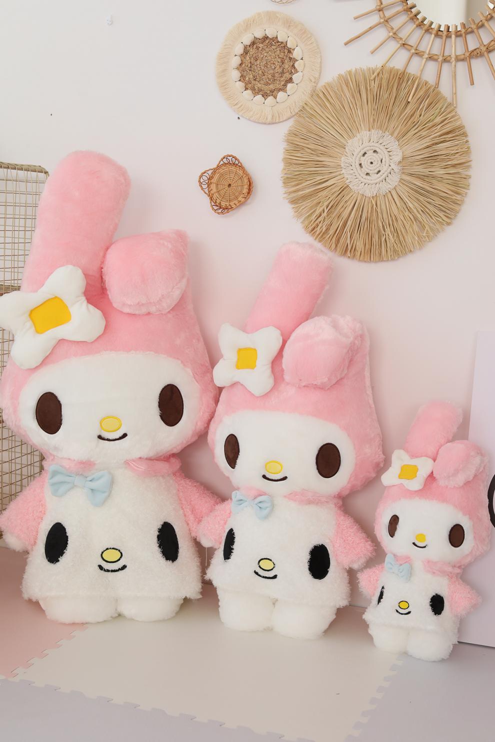 日系可爱美乐蒂公仔可爱睡觉抱枕床上夹腿儿童安抚娃娃超软玩偶少女心