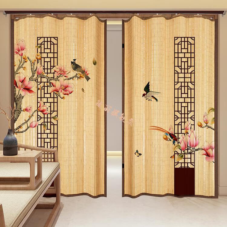 夏季防蚊竹门帘移动推拉门竹门帘隔断帘推拉门书房客厅卧室防蚊门帘