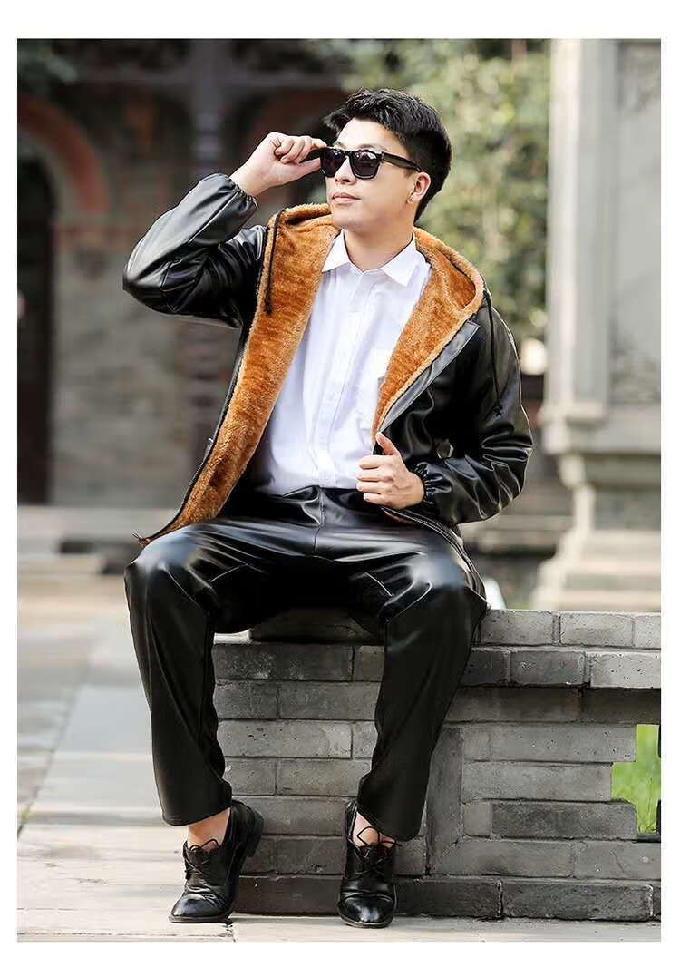 2022新款男装皮衣皮裤男工作服套装外卖摩托机车加绒加厚防风防水保暖