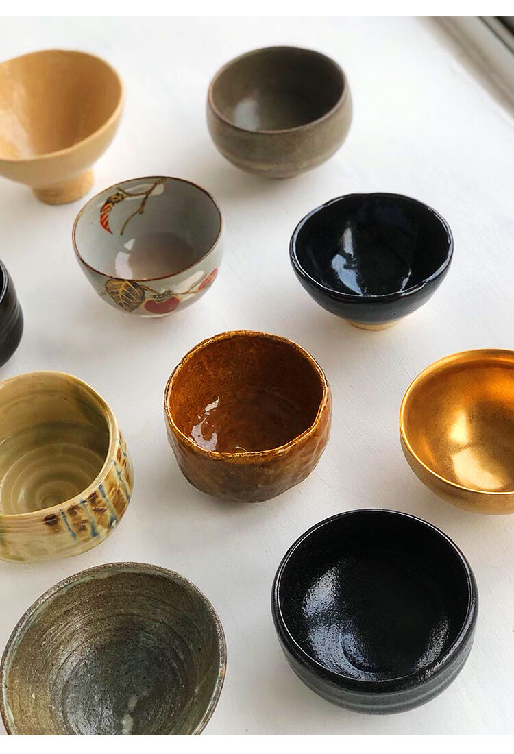 沐享日式手工抹茶碗清水烧乐烧茶具古玩收藏艺术品陶瓷茶碗款3米色碗