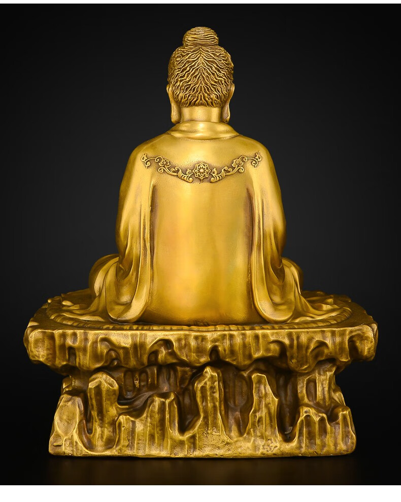 domir全铜释迦牟尼佛像黄铜摆件客厅家用供奉大日如来佛铜像大号乔迁