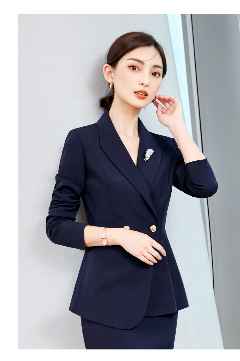 bianyemu职业套装女装时尚气质空姐制服ol商务套裙珠宝店酒店工作服