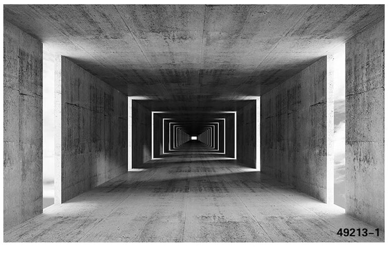 空间延伸立体感墙纸健身房办公室直播背景壁画墙纸3d立体视觉壁纸科技