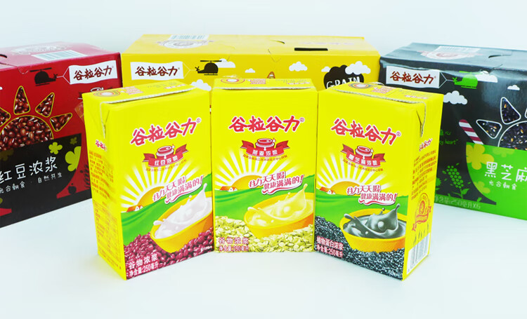 谷粒谷力18盒整箱红豆燕麦黑芝麻浓浆饮料一箱豆奶早餐奶牛奶黑芝麻浓