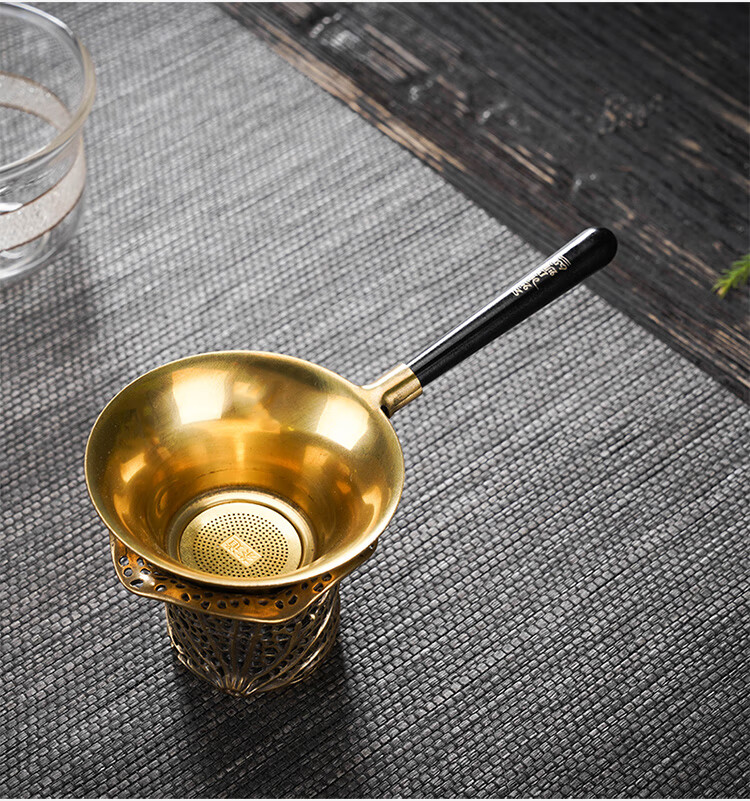 铜茶漏纯铜茶滤套装创意茶叶过滤网滤茶器茶隔架家用功夫茶具配件 铜