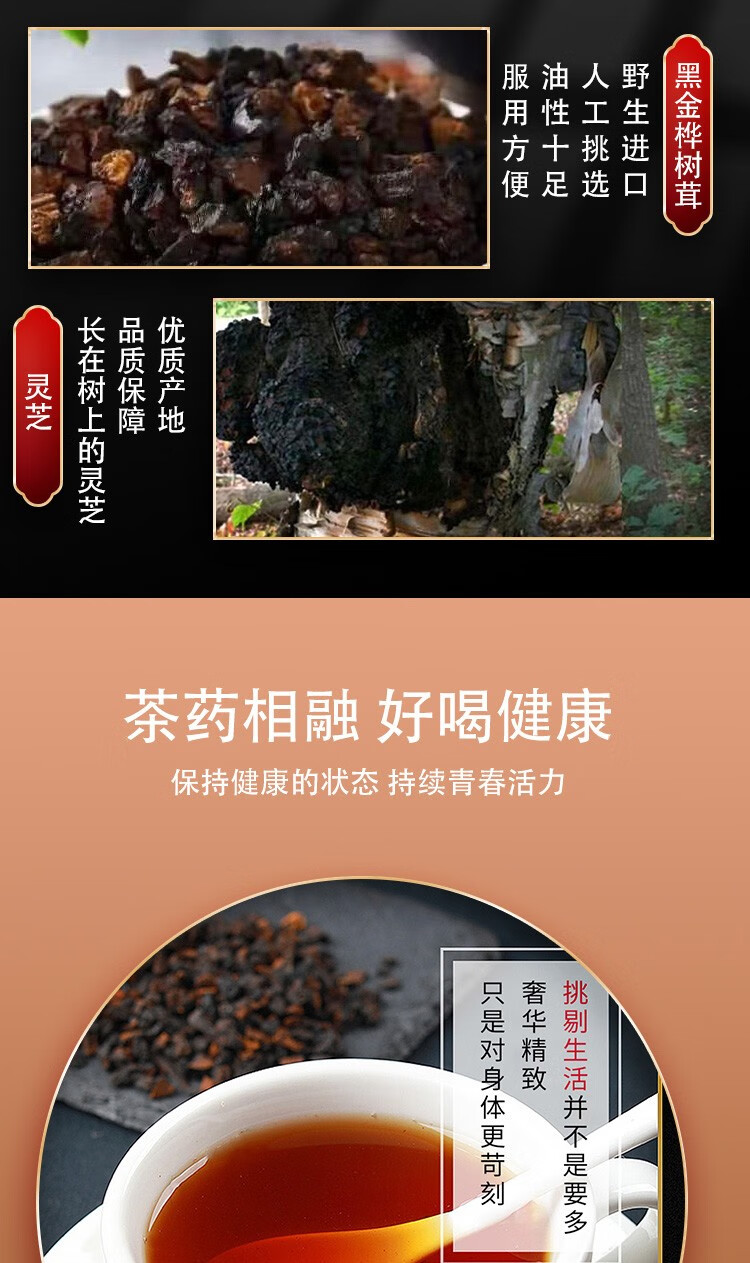 了和斋黑金一号 桦树茸代茶包 俄罗斯进口养生茶包 新包装【图片 价格