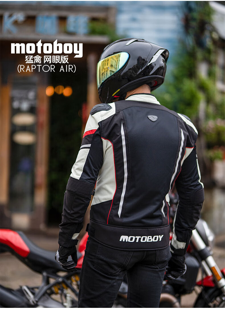 motoboy摩托车夏季骑行服男透气网眼防摔机车赛车服夹克骑行装备sj05
