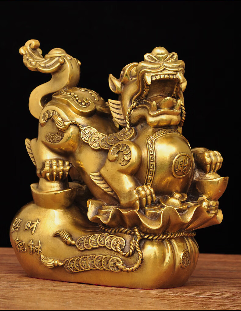 莲善堂全铜貔貅摆件招财貔貅风水皮丘家居客厅玄关装饰品乔迁开业送