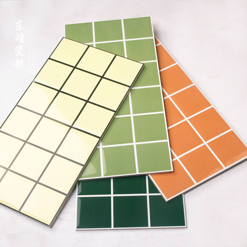 北欧彩色面包砖300x600厨房卫生间阳台墙砖粉色格子马卡龙瓷砖墨绿色8