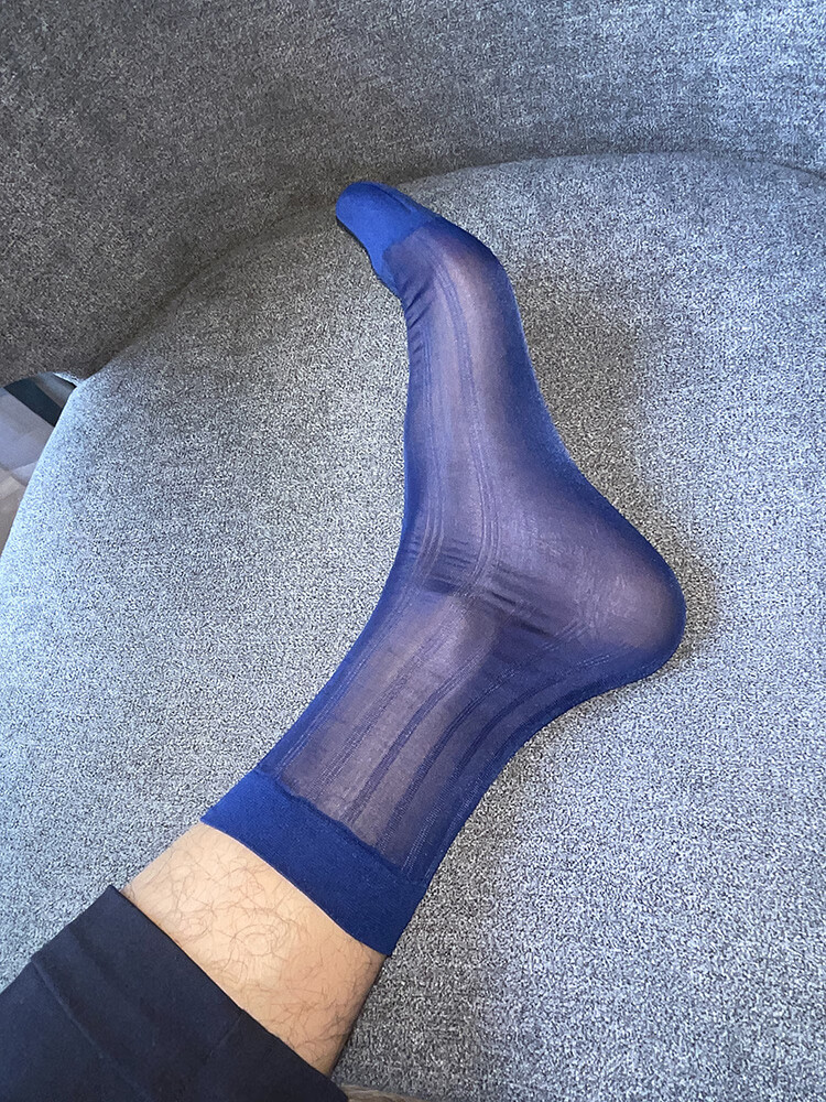 老式尼龙透明性感正装商务士锦纶丝袜春夏薄款条纹短袜 酒红色 40-42