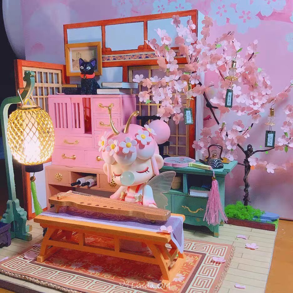 盲盒女孩若来 若来囡茜樱花庭林深不知处盲盒女孩diy手工闺蜜生日礼物