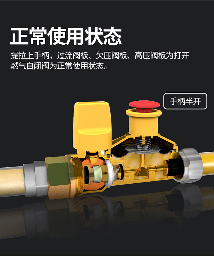 天然气安全自闭阀家用燃气管道漏气保护泄漏自动断气灶前阀插口专用